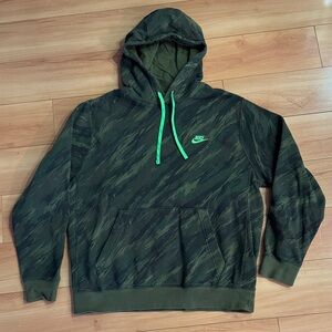 Nike Green Camo Patterned Hoodie